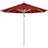 California Umbrella 9 ft. Silver Aluminum Commercial Market Patio Umbrella with Pulley Lift in Red Sunbrella