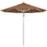California Umbrella 9 ft. Silver Aluminum Commercial Market Patio Umbrella with Pulley Lift in Teak Sunbrella