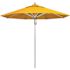 California Umbrella 9 ft. Silver Aluminum Commercial Market Patio Umbrella with Pulley Lift in Sunflower Yellow Sunbrella