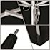 California Umbrella 7.5 ft. Square Silver Aluminum Commercial Market Patio Umbrella with Pulley Lift in Black Sunbrella