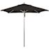 California Umbrella 7.5 ft. Square Silver Aluminum Commercial Market Patio Umbrella with Pulley Lift in Black Sunbrella