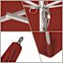 California Umbrella 7.5 ft. Square Silver Aluminum Commercial Market Patio Umbrella with Pulley Lift in Red Sunbrella