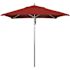 California Umbrella 7.5 ft. Square Silver Aluminum Commercial Market Patio Umbrella with Pulley Lift in Red Sunbrella