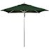 7.5 ft. Square Silver Aluminum Commercial Market Patio Umbrella with Pulley Lift in Forest Green Sunbrella