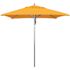 7.5 ft. Square Silver Aluminum Commercial Market Patio Umbrella with Pulley Lift in Sunflower Yellow Sunbrella