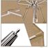 California Umbrella 7.5 ft. Silver Aluminum Commercial Market Patio Umbrella with Pulley Lift in Linen Sesame Sunbrella