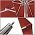 California Umbrella 7.5 ft. Silver Aluminum Commercial Market Patio Umbrella with Pulley Lift in Red Sunbrella