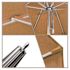 California Umbrella 7.5 ft. Silver Aluminum Commercial Market Patio Umbrella with Pulley Lift in Teak Sunbrella