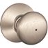 SCHLAGE Schlage Plymouth F Series Knob, Privacy, Grade AAA, Die Cast Zinc, Satin Nickel