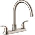 Seasons Raleigh Double-Handle Gooseneck Kitchen Faucet in Stainless Steel
