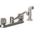 Seasons Double-Handle Standard Kitchen Faucet in Chrome with White Side Sprayer