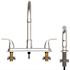 Seasons Raleigh Double-Handle Gooseneck Kitchen Faucet with Side Sprayer in Chrome