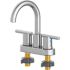 Seasons Westwind 4 in. Centerset Double-Handle High-Arc Bathroom Faucet in Brushed Nickel with Push Pop-Up