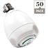 Earth Spa 3-Spray with 2 GPM 2.7 in. Wall Mount Adjustable Fixed Shower Head with Pause in White, (50-Pack)