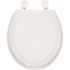 Beveled Edge Round Wood Closed Front Toilet Seat in. White