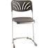National Public Seating 18 in. Elephant Z-Stool With Backrest, Black Seat and Chrome Frame