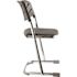 National Public Seating 18 in. Elephant Z-Stool With Backrest, Black Seat and Chrome Frame