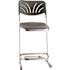 National Public Seating 22 in. Elephant Z-Stool With Backrest, Black Seat and Chrome Frame