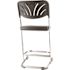 National Public Seating 22 in. Elephant Z-Stool With Backrest, Black Seat and Chrome Frame