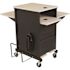 Oklahoma Sound PRC Series Jumbo Plus Presentation Cart 4-Wheeld Black Steel Frame With An Ivory Wood Grain Finish
