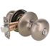 Flat Ball Entry Door Knob 2-3/8" and 2-3/4" Backset Grade 3 Satin Nickel