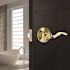 Wave Privacy Door Lever 2-3/8" and 2-3/4" Backset Grade 3 Bright Brass