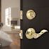 Wave Deadbolt and Entry Combo Pack 2-3/8: and 2-3/4" Backset Grade 3 Bright Brass