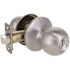 Shield Security Round Privacy Door Knob 2-3/8" and 2-3/4" Backset Grade 3 Satin Chrome 6-Pack