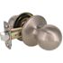 Round Passage Door Knob 2-3/8" and 2-3/4" Backset Grade 3 Satin Nickel 6-Pack
