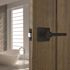 Modern Privacy Door Lever 2-3/8" and 2-3/4" Backset Grade 3 Matte Black 6-Pack