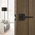 Modern Passage Door Lever 2-3/8" and 2-3/4" Backset Grade 3 Matte Black 6-Pack