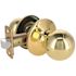 Round Passage Hall/Closet Door Knob 2-3/8" and 2-3/4" Backset Grade 3 Bright Brass
