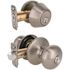 Flat Ball Deadbolt and Entry Combo Pack 2-3/8" and 2-3/4" Backset Grade 3 Satin Nickel