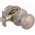 Flat Ball Passage Hall/Closet Door Knob 2-3/8" and 2-3/4" Backset Grade 3 Satin Nickel