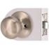 Flat Ball Passage Hall/Closet Door Knob 2-3/8" and 2-3/4" Backset Grade 3 Satin Nickel