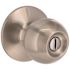 Round Privacy Bed/Bath Door Knob 2-3/8" and 2-3/4" Backset Grade 3 Satin Nickel 6-Pack