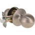 Round Passage Hall/Closet Door Knob 2-3/8" and 2-3/8" Backset Grade 3 Satin Stainless Steel