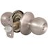 Round Entry Door Knob 2.375 and 2.75in. Backset Grade 3 Satin Stainless Steel