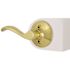 Wave Dummy Door Lever Left Handed Bright Brass