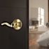 Wave Dummy Door Lever Left Handed Bright Brass