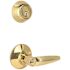 Straight Deadbolt and Entry Combo 2.375 and 2.75in. Backset Grade 3 Bright Brass