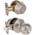 Round Deadbolt and Entry Combo Pack 2-3/8" and 2-3/4" Backset Grade 3 Satin Stainless Steel