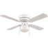 Seasons 42 Inch Hugger Mount Torrey Ceiling Fan, 4 Blades, White