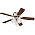 Seasons 42 Inch Hugger Mount Ceiling Fan, 5 Ash/walnut Blades, Brushed Nickel