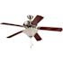 Seasons 52 Inch Dual Mount Ceiling Fan, 5 Blades Alabaster-Style Brushed Nickel