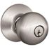 Schlage Orbit Storeroom Knob, Satin Chrome