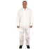 THE SAFETY ZONE PolyLite Coverall, Zip Front, Open Wrists, White, 2X
