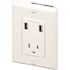 Maintenance Warehouse 15 Amp Single Receptacle Tamper Resistant With 2 USB Ports - 2.1A  - White