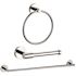 SEASONS Westwind Chrome 3 Piece Kit 24" Towel Bar, Toilet Paper, Towel Ring
