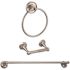 SEASONS Raleigh Brushed Nickel 3 Piece Kit 24" Towel Bar,toilet Paper,towel Ring